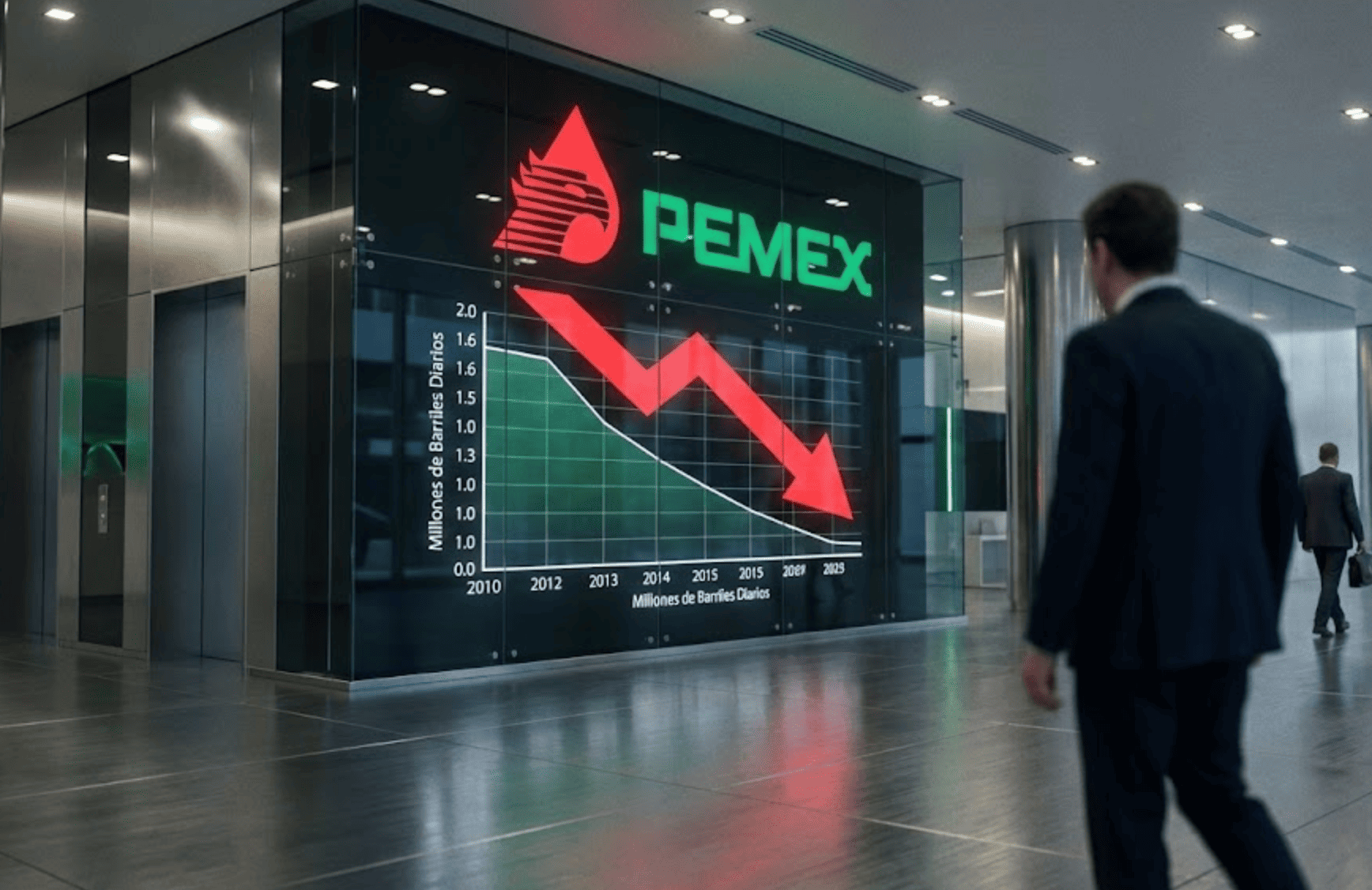 Pemex suma tres años consecutivos de caídas en producción de crudo