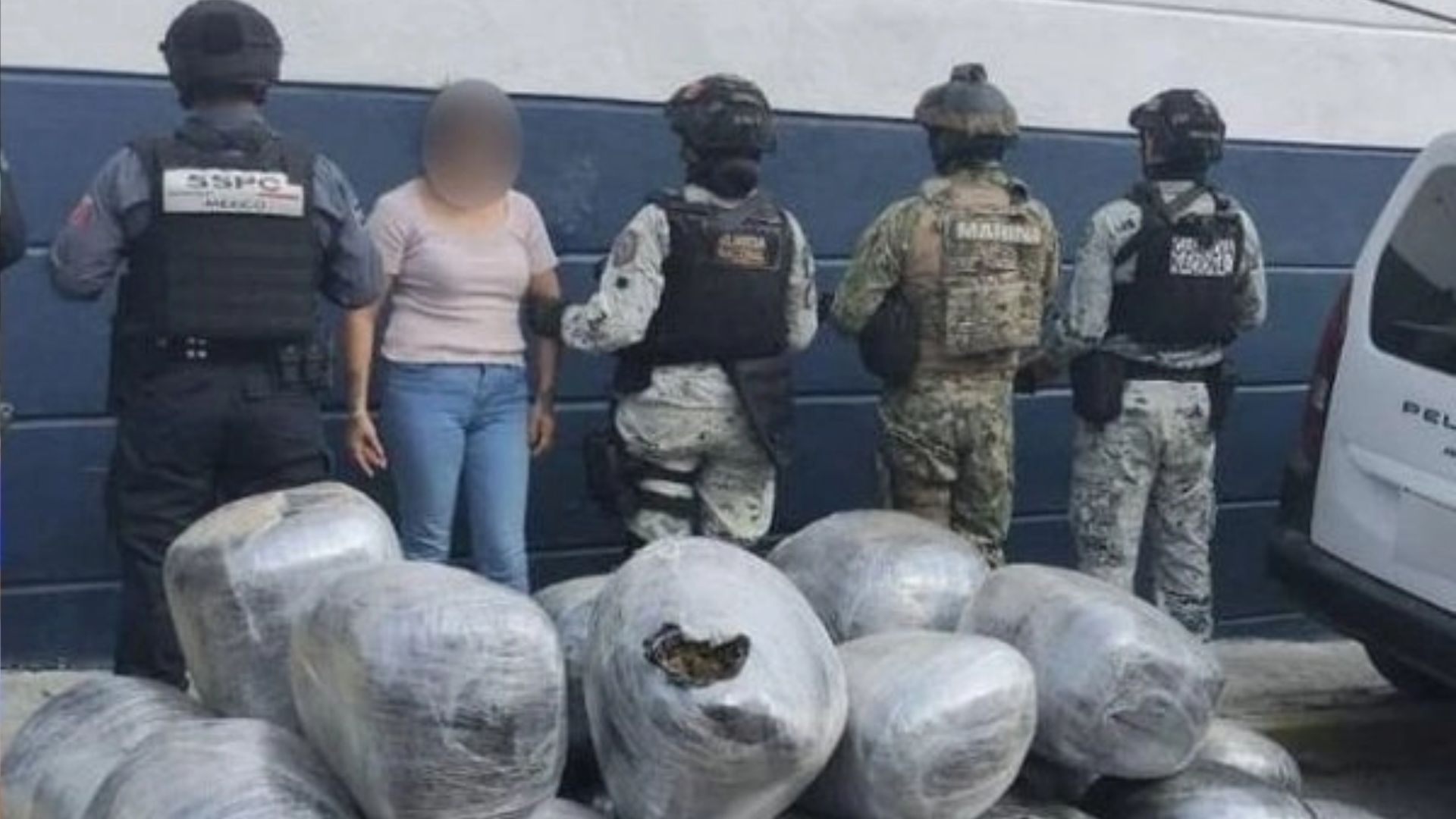 Semar le logró incautar 192 kilos de marihuana a una mujer en Acapulco