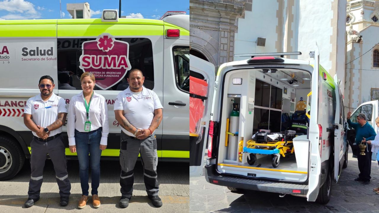 Texmelucan recibe ambulancia mediante convenio con SUMA y Gobierno del Estado