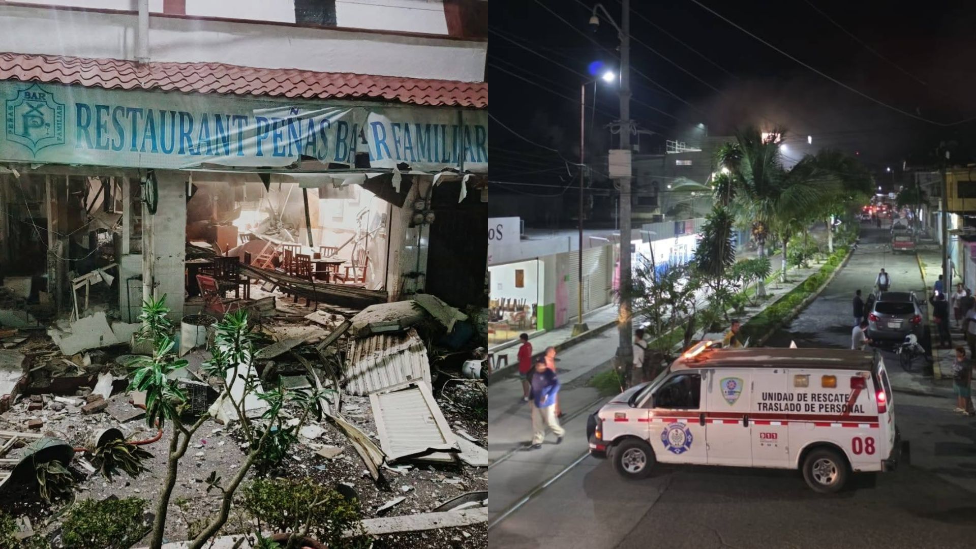 Un restaurante en Veracruz explotó y dejó como saldo a 4 personas heridas