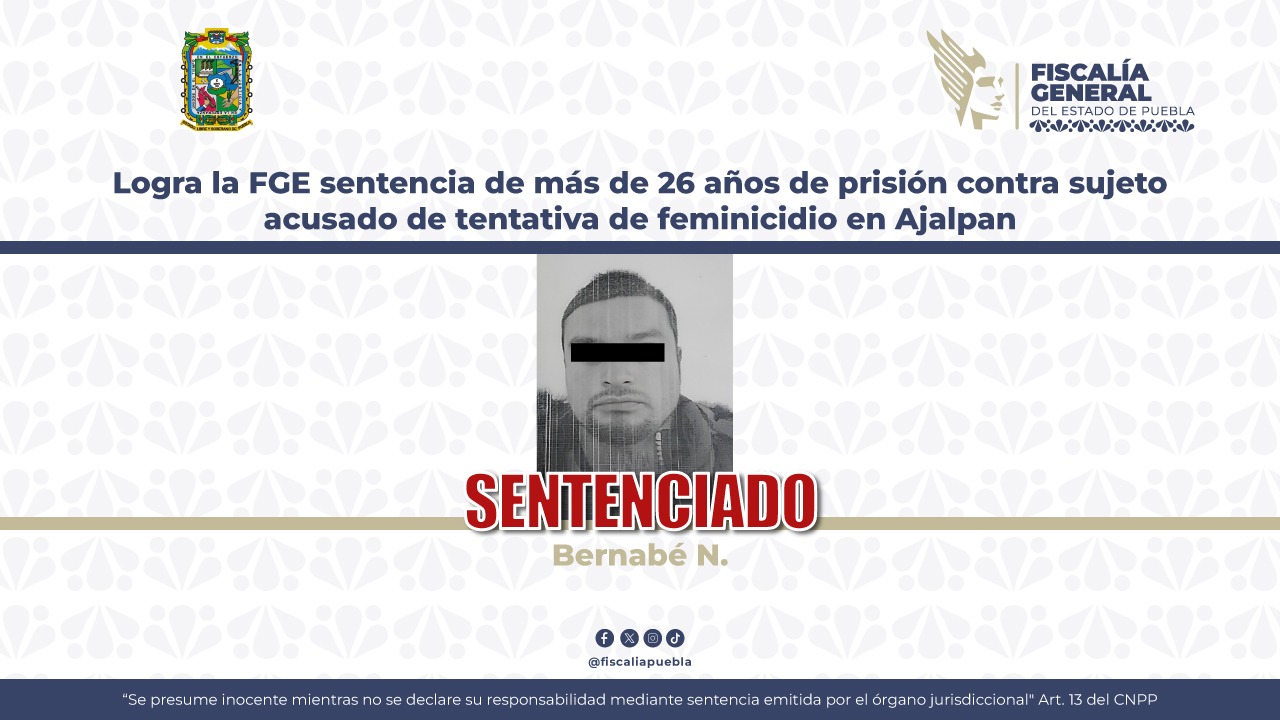 Bernabé se va 26 años a la cárcel por intentar matar a su madre en Ajalpan
