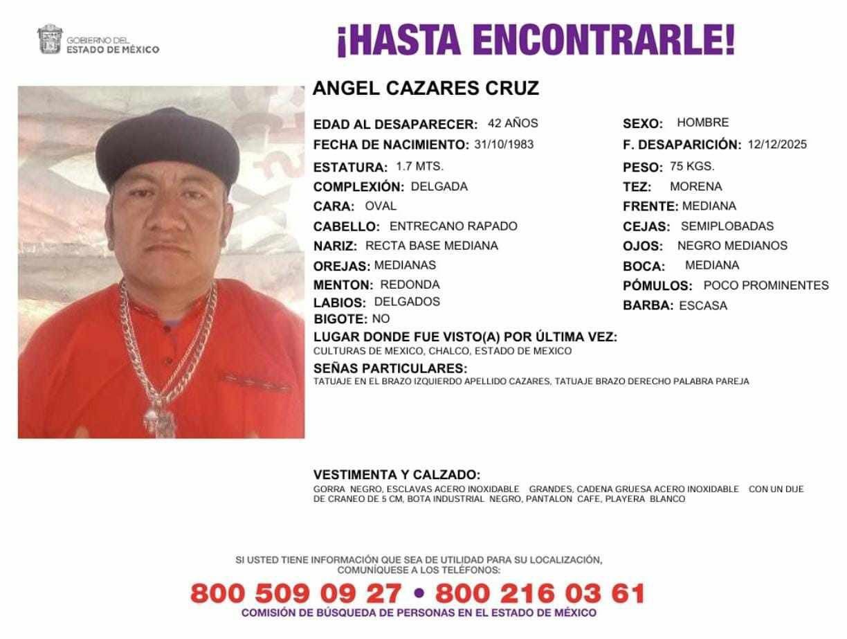 Masculino originario de Chietla se extravía en Chalco 