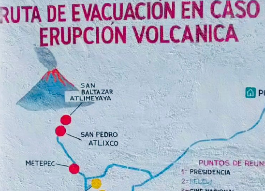Autoridades de Atlixco solicitan al gobierno estatal rehabilitar rutas de evacuación volcánica 