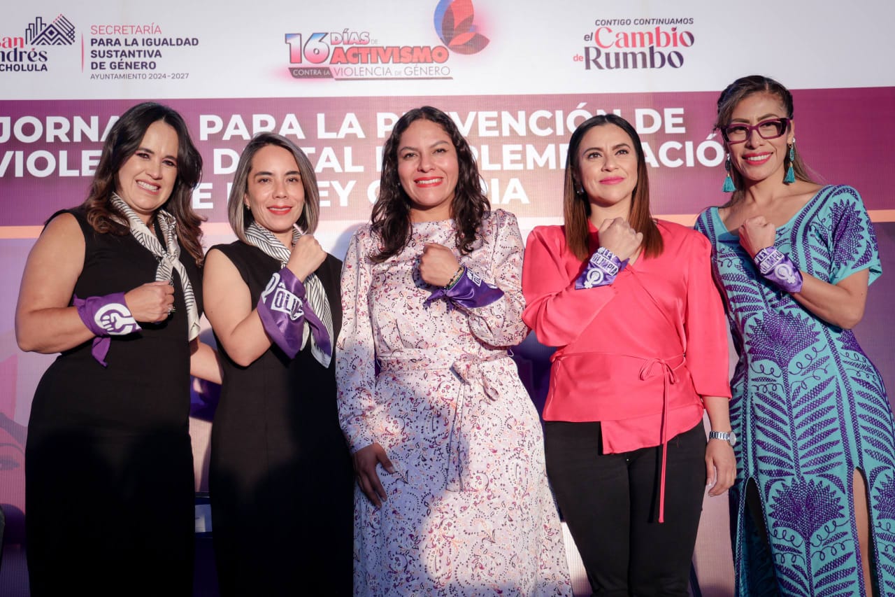 Olimpia Coral Melo impulsa en San Andrés Cholula la prevención de la violencia digital