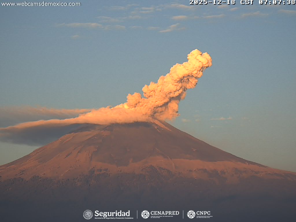 Popocatépetl registra solo 9 exhalaciones en 24 horas