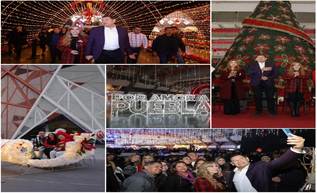 Familias poblanas conviven con paz y alegría en el Festival Navideño 2025