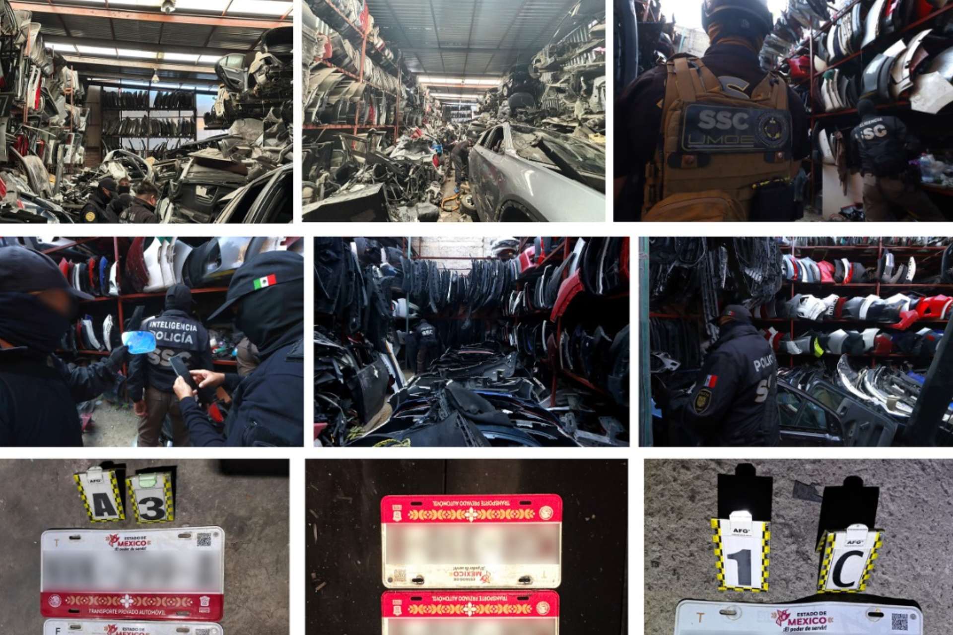 Aseguran más de mil 800 toneladas de autopartes en la CDMX