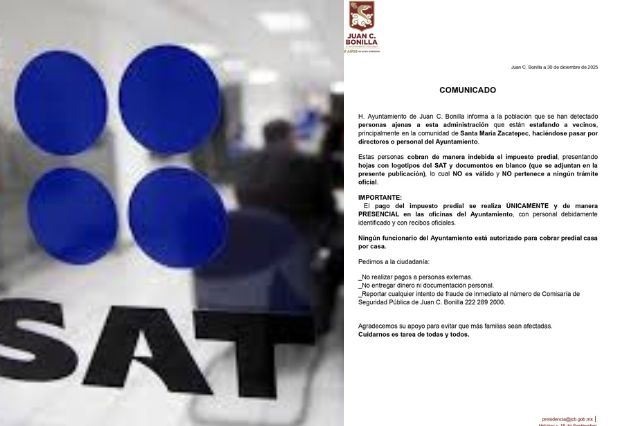 Juan C. Bonilla alerta a población por fraudes con cobro del impuesto predial