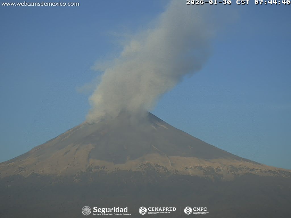 Popocatépetl muy en calma con solo tres exhalaciones en 24 horas