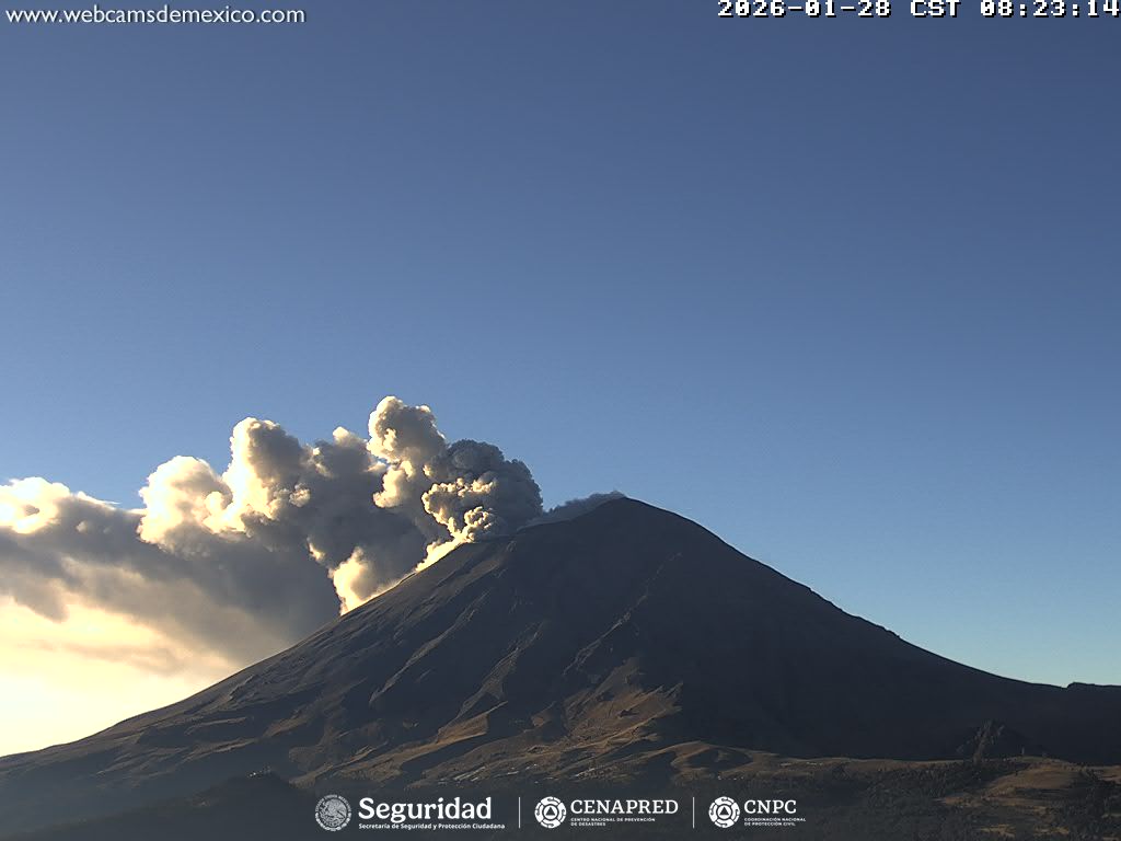 Popocatépetl registra exhalaciones en 24 horas 
