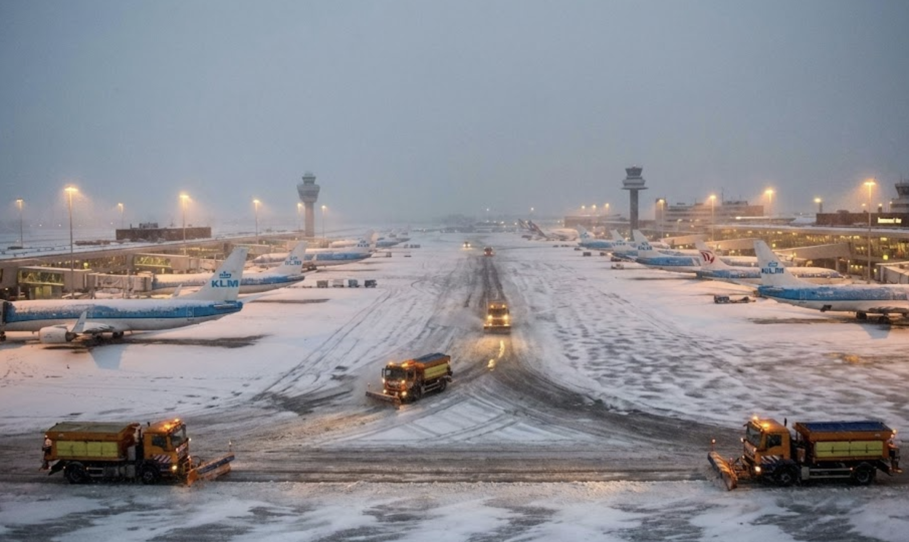 Nieve y hielo paralizan aeropuertos y carreteras en Europa