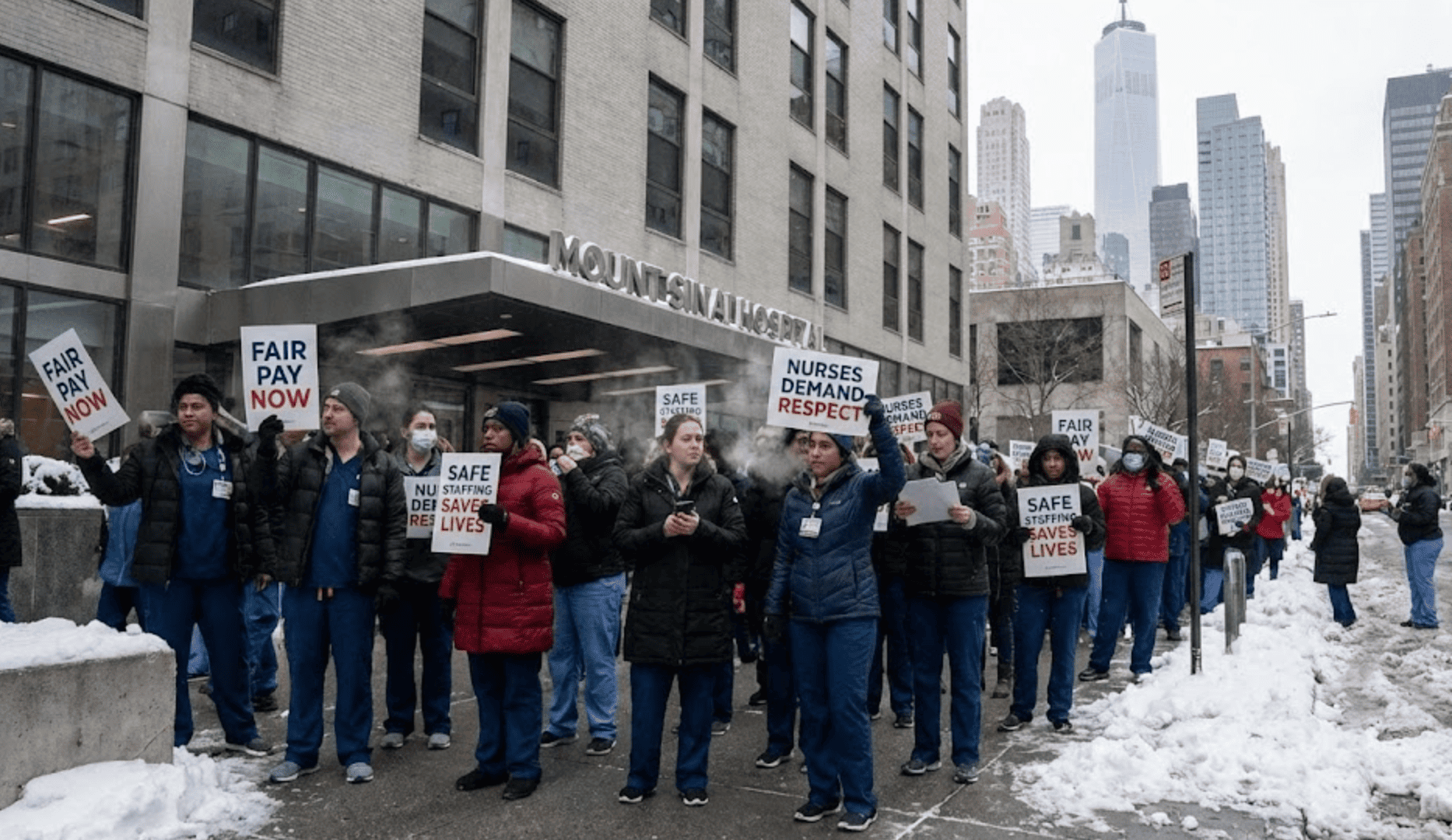Más de 15.000 enfermeras inician la huelga más grande en la historia de Nueva York