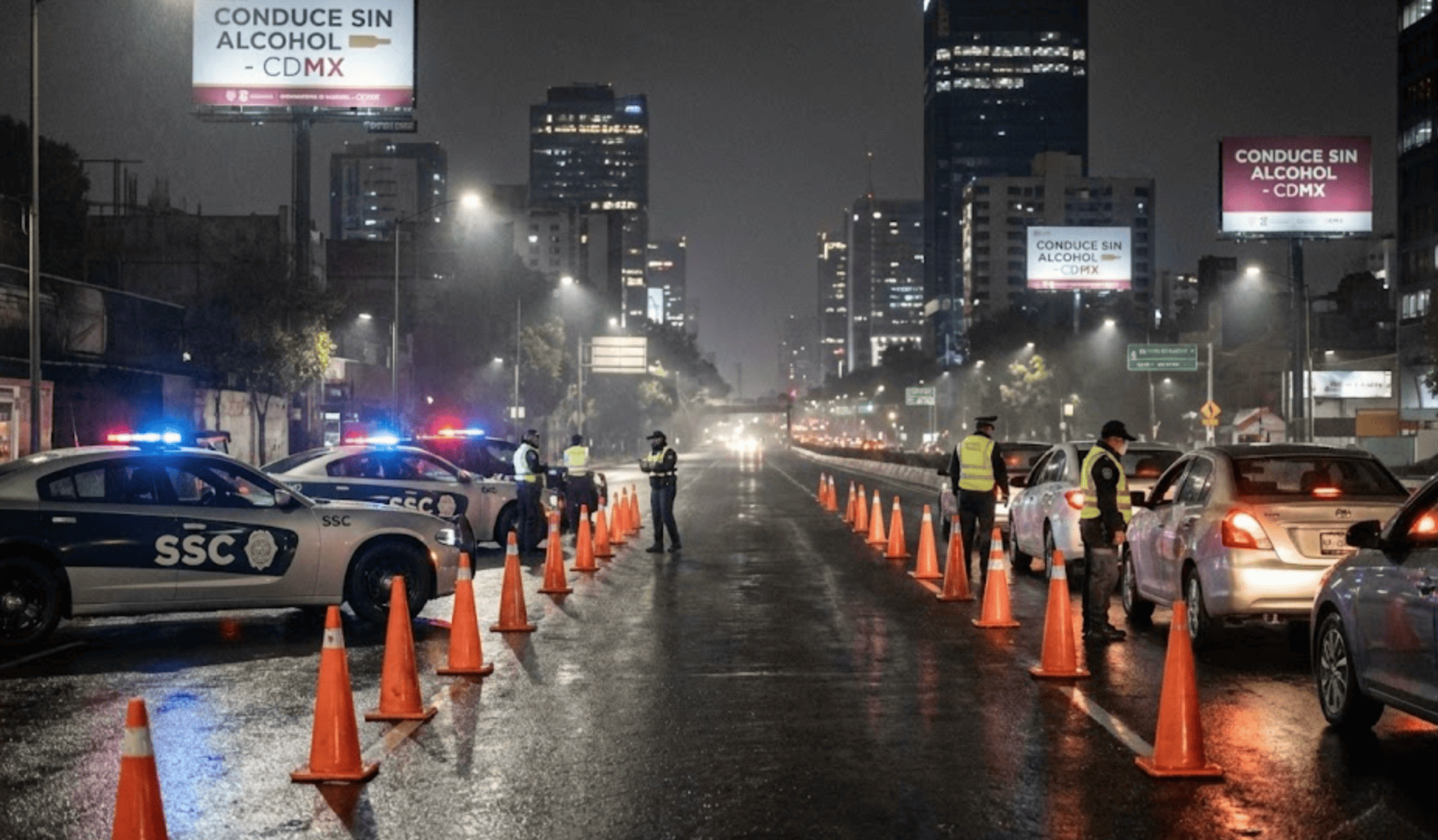 Más de 1 800 conductores reprobados en el alcoholímetro durante las fiestas decembrinas en CDMX
