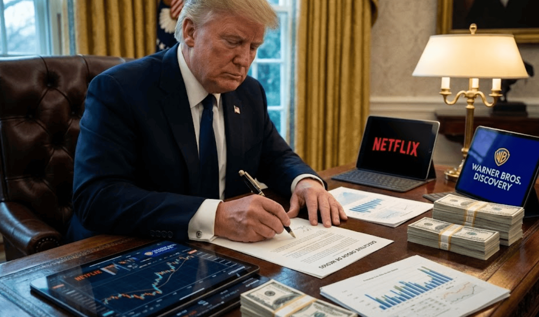 Trump compró bonos de Netflix y Warner Bros. tras el anuncio de su fusión multimillonaria