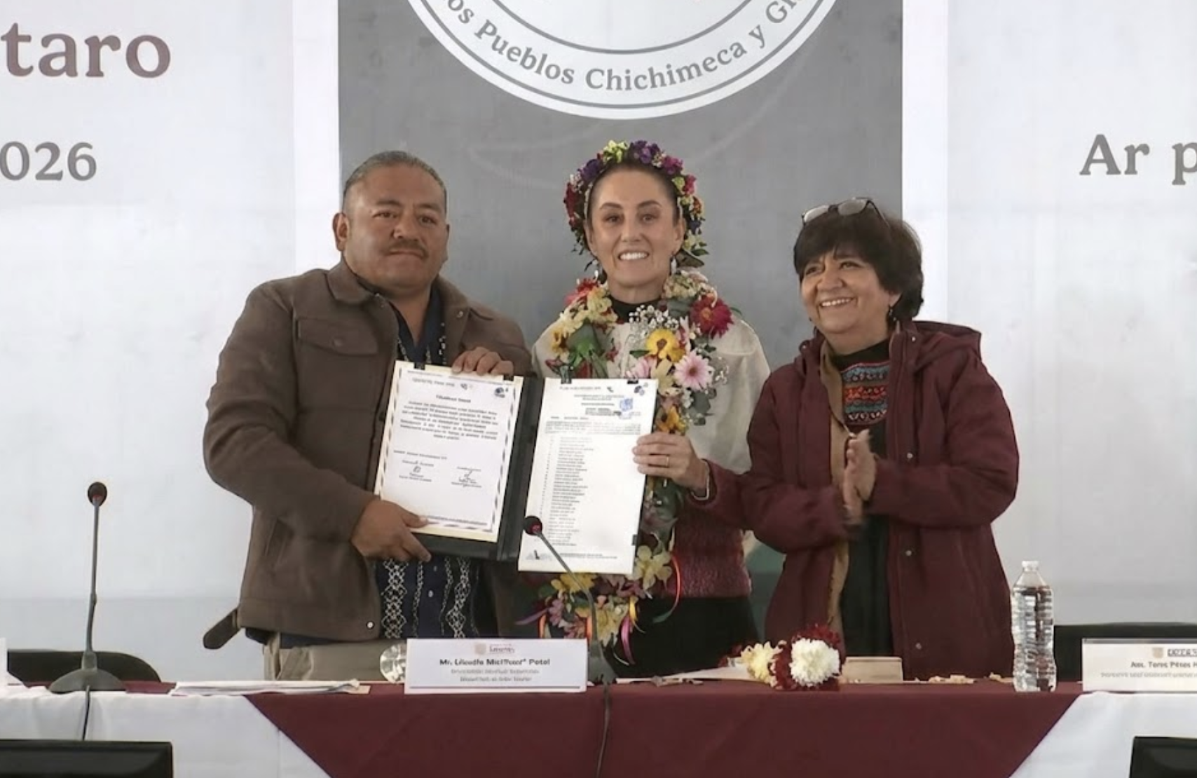 Sheinbaum reconoce el Ejido Nuevo Cruz del Palmar y pone en marcha el Plan de Justicia Chichimeca y Otomí