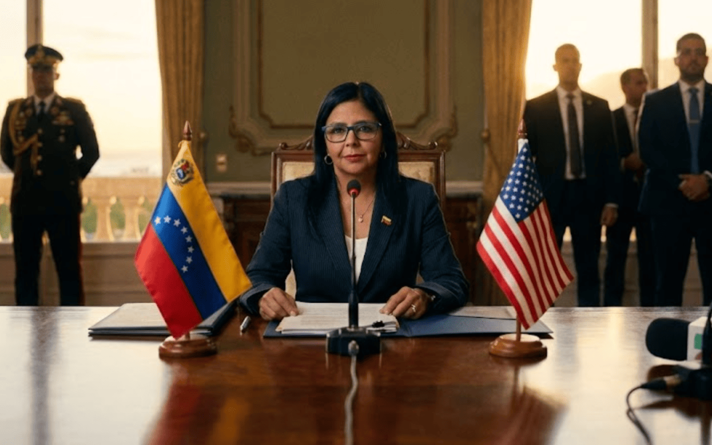 La Presidenta interina de Venezuela apuesta por el diálogo con Estados Unidos pese a tensiones
