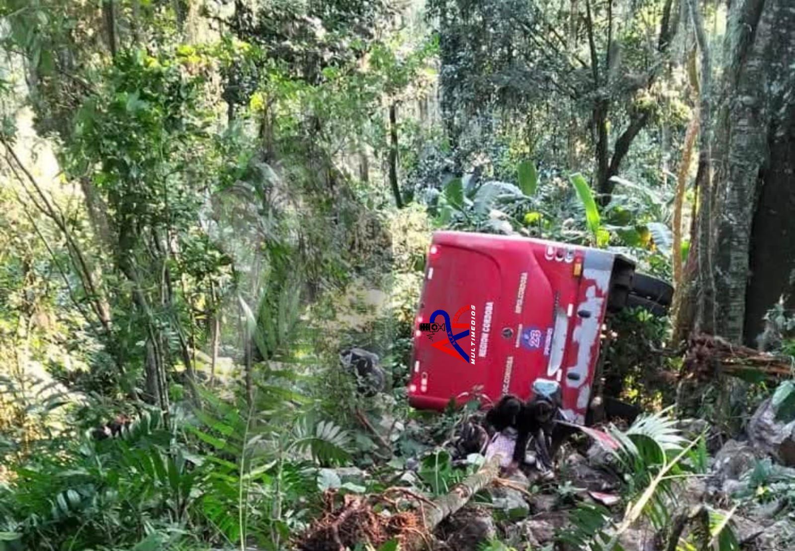 30 personas lesionadas dejó la volcadura de un autobús en Veracruz