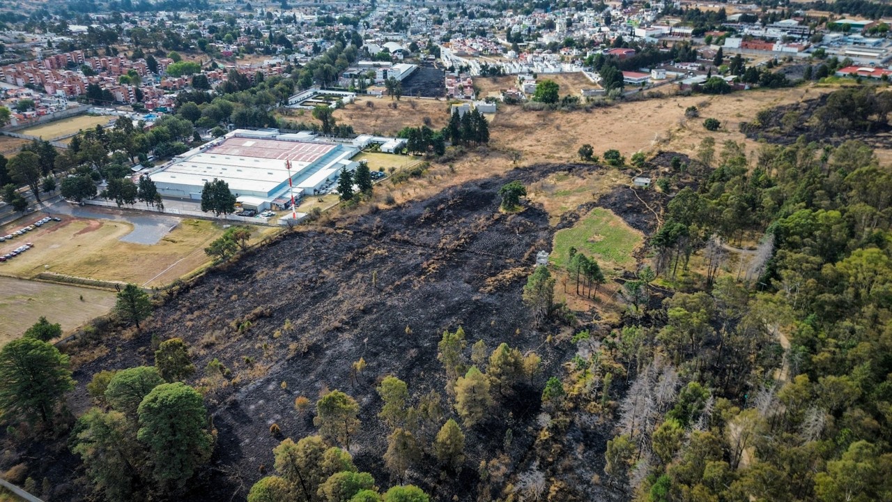 Incendio deja huella en el parque La Ocotera de Tlaxcala