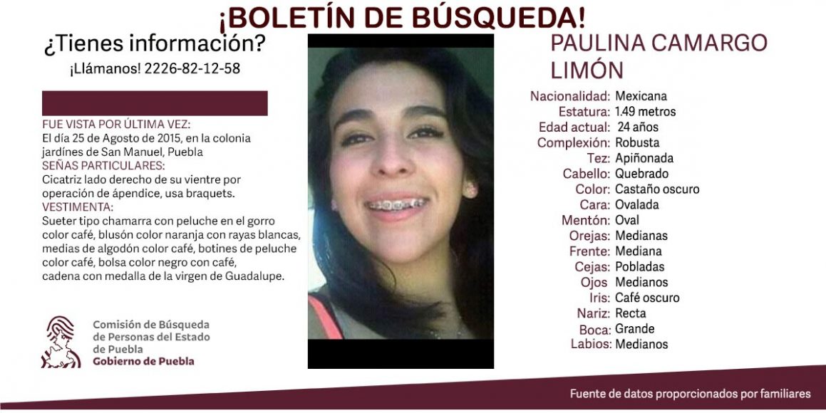 Confirman que restos hallados en Veracruz no pertenecen a Paulina Camargo