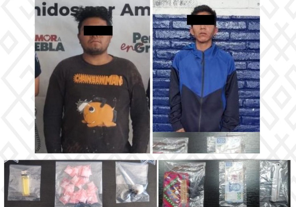 Detienen en Tehuacán a dos presuntos operadores de Los Chimecos por narcomenudeo y robo