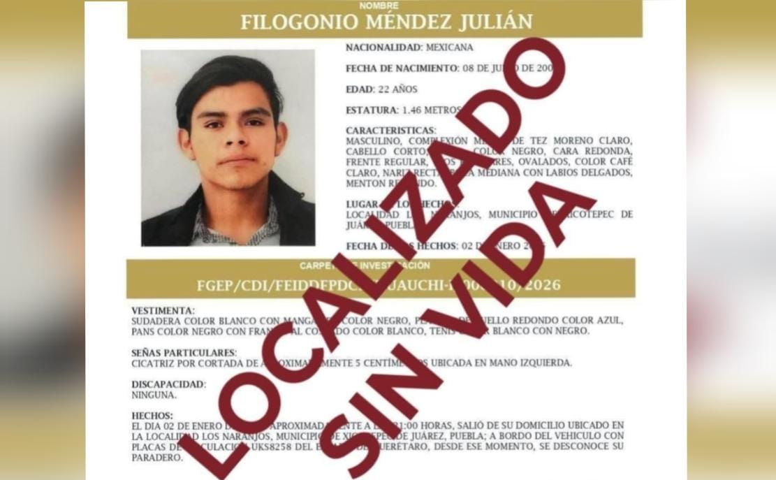 Encuentran sin vida a Filogonio que estaba desparecido en Xicotepec