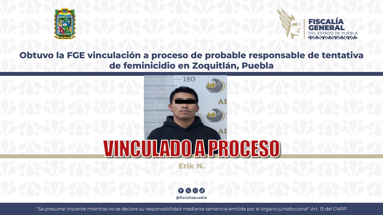 Vinculan a proceso de probable responsable de tentativa de feminicidio en Zoquitlán