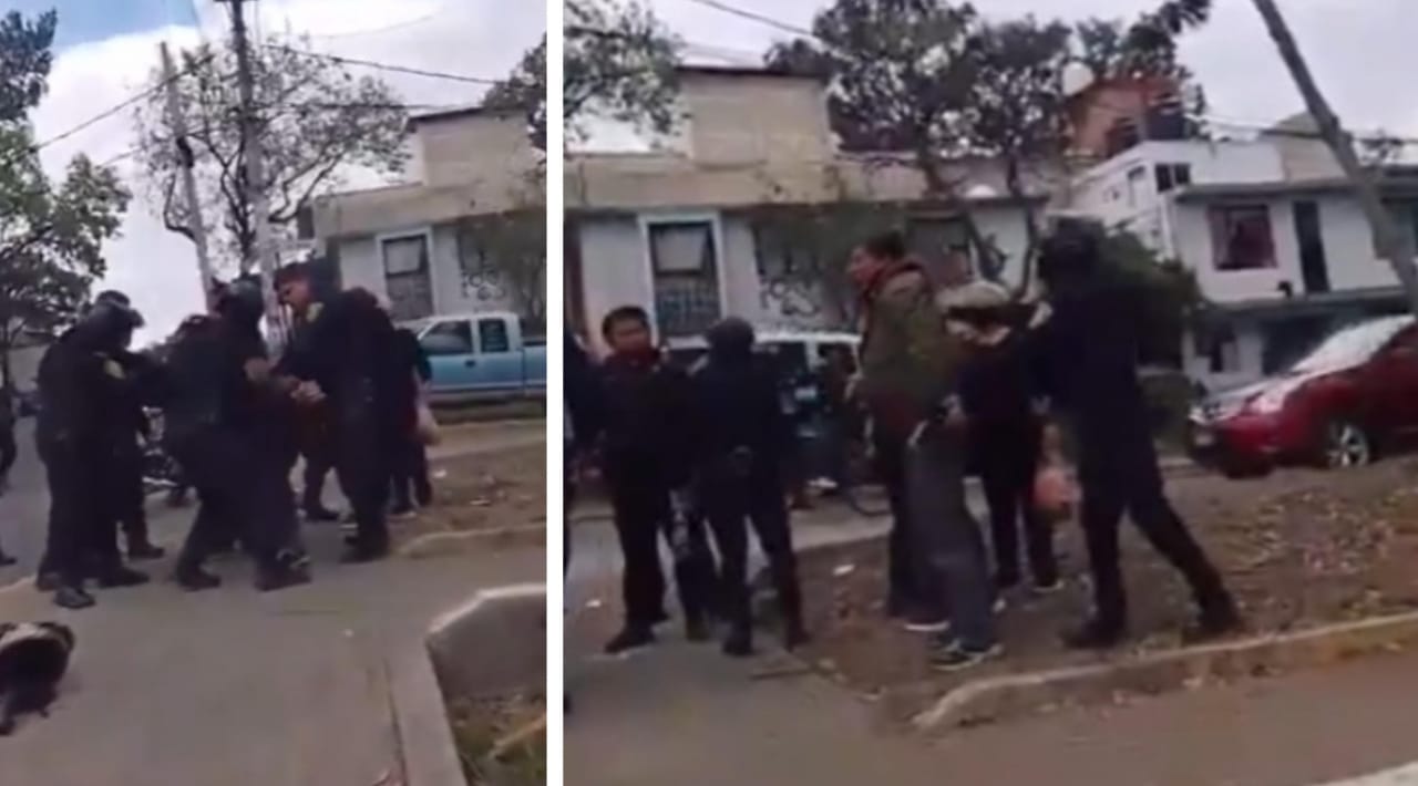 Exhiben a policías que golpearon a un motociclista en CDMX 