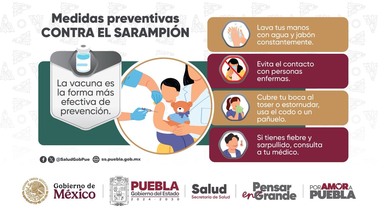 Secretaría de Salud registra segundo caso de sarampión en Puebla