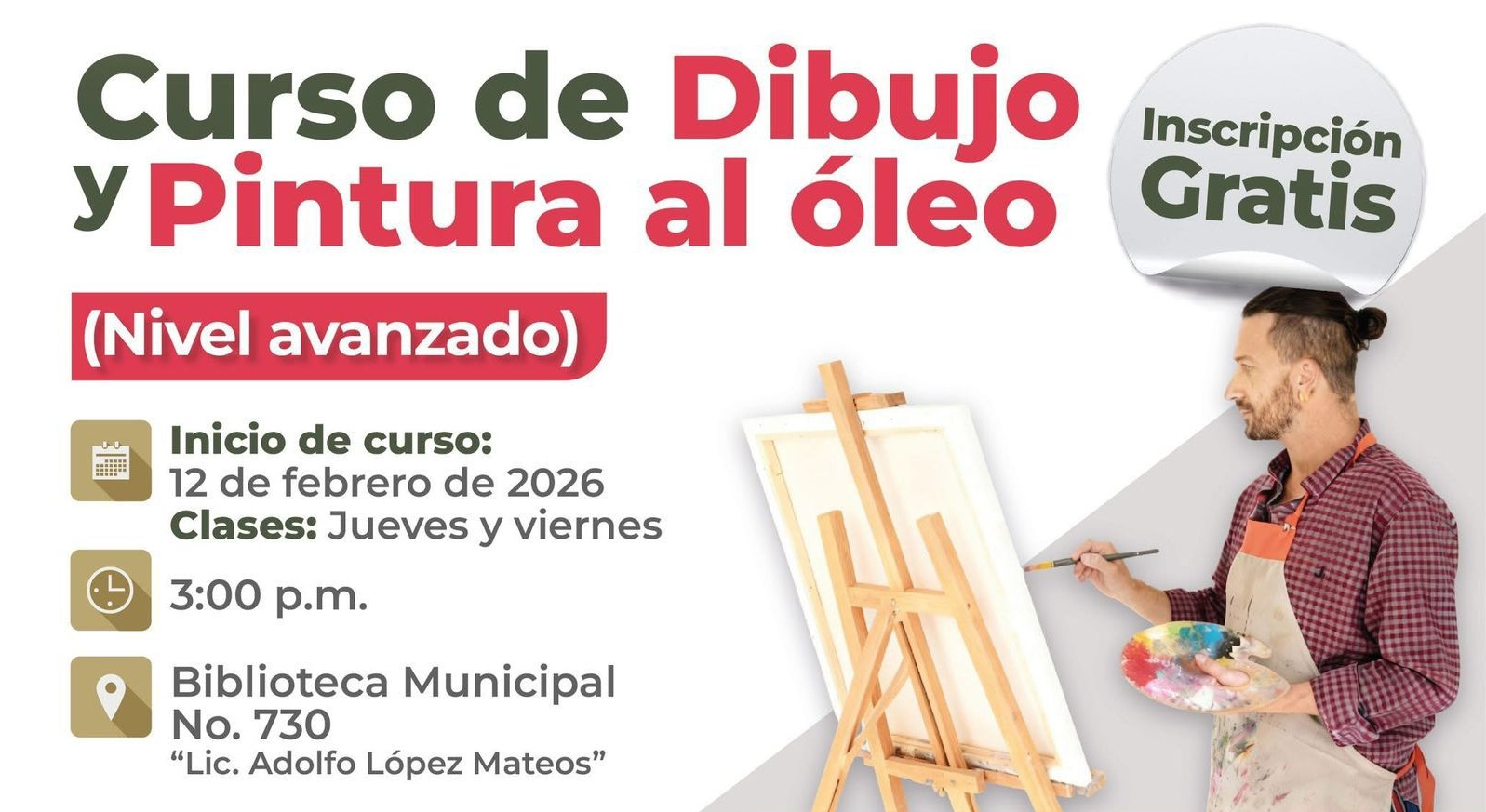 Invita Severiano de la Rosa a curso avanzado de dibujo y pintura al óleo