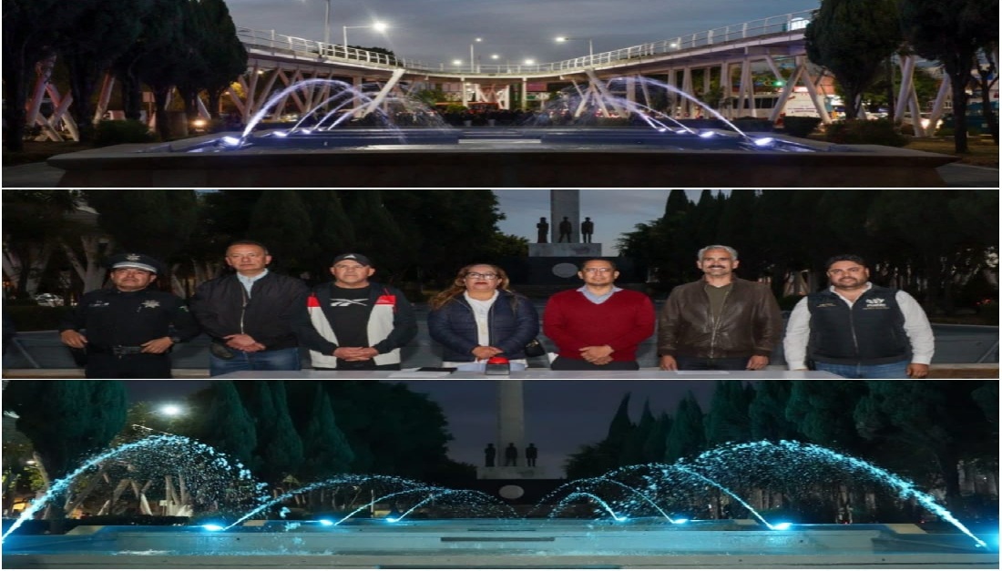 Fortalece Chedraui espacios funcionales con inauguración del mantenimiento de la fuente Hermanos Serdán