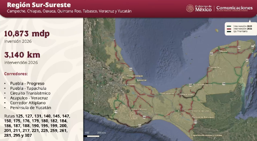 Puebla será favorecida con el Programa Nacional de Conservación de Carreteras anunciado por Sheinbaum