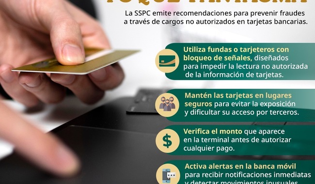 SSPC emite recomendaciones para evitar cargos no autorizados en tarjetas bancarias