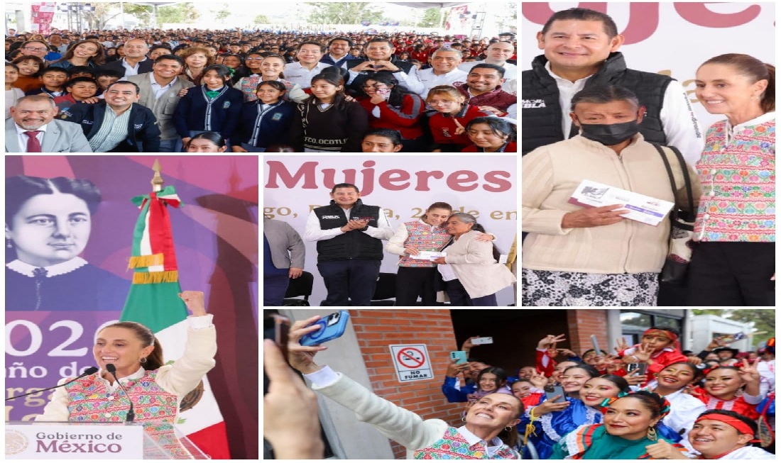 Sheinbaum encabeza entrega de tarjetas del Programa Pensión Mujeres Bienestar en Acatzingo