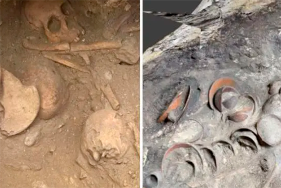 Descubren tumba prehispánica intacta en Ixcaquixtla tras obras urbanas