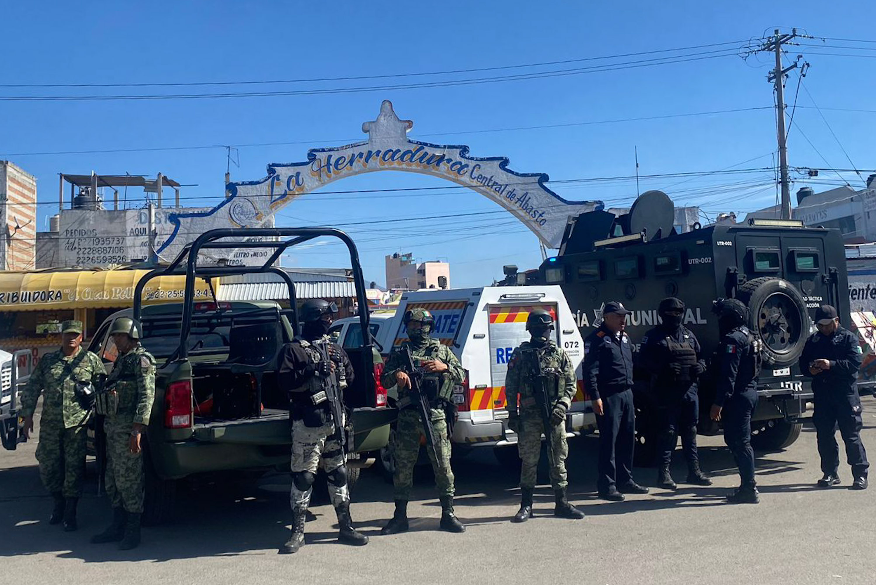 Se refuerza seguridad este lunes 23 de febrero en la Central de Abasto de Puebla