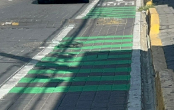 Refuerzan señalización de ciclovía en San Pedro Cholula