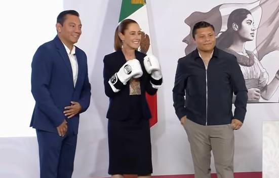 Sheinbaum presenta Boxeando por la Paz, programa que dará salario y seguro médico a boxeadores