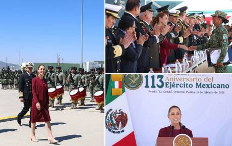 Nuestras fuerzas armadas son garantía de que México decidirá su destino con independencia: Sheinbaum 