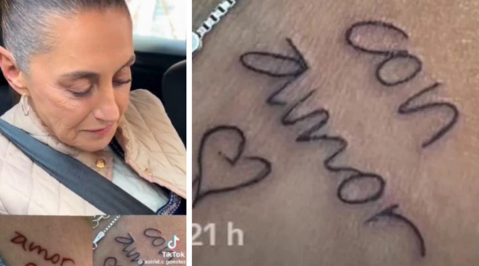 Jóvenes se tatúan la letra de la Presidenta Claudia Sheinbaum 