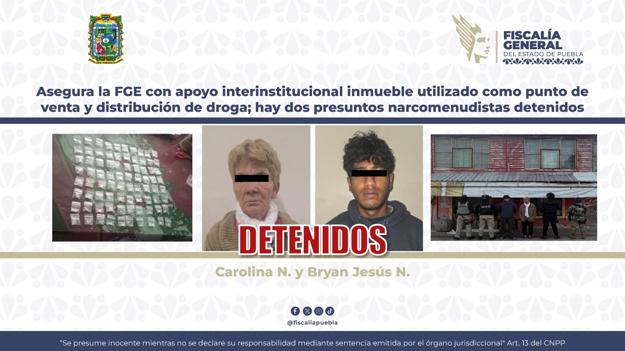 Asegura FGE inmueble usado para venta de droga en la colonia Francisco Villa en Puebla