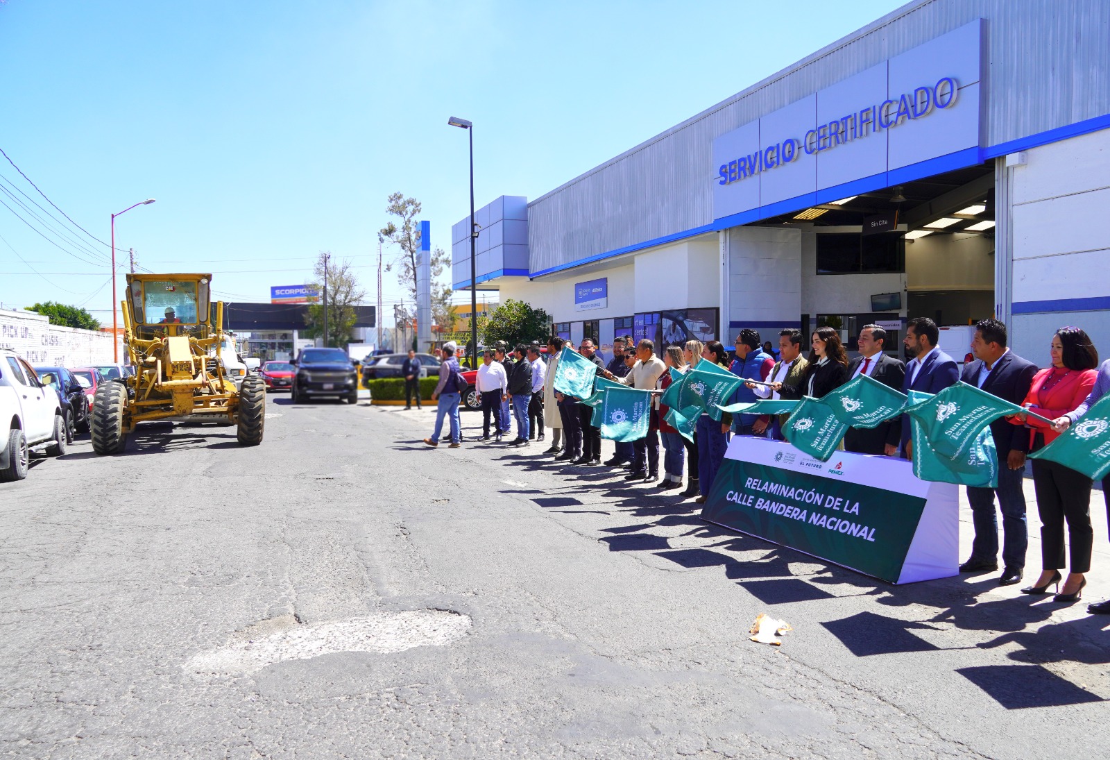 El Alcalde Juan Manuel Alonso inicia relaminación de Bandera Nacional para agilizar el tránsito en Texmelucan