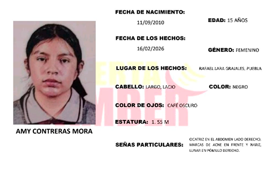 Amy de 15 años desapareció en Lara Grajales; activan Alerta Amber