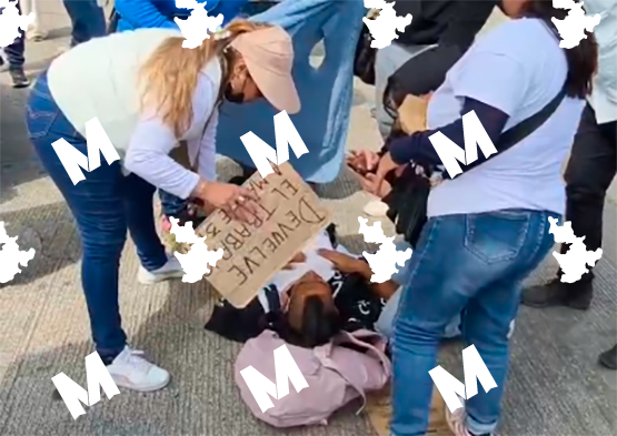 VIDEO Conductor les avienta encima su unidad a manifestantes en el Periférico y Valsequillo