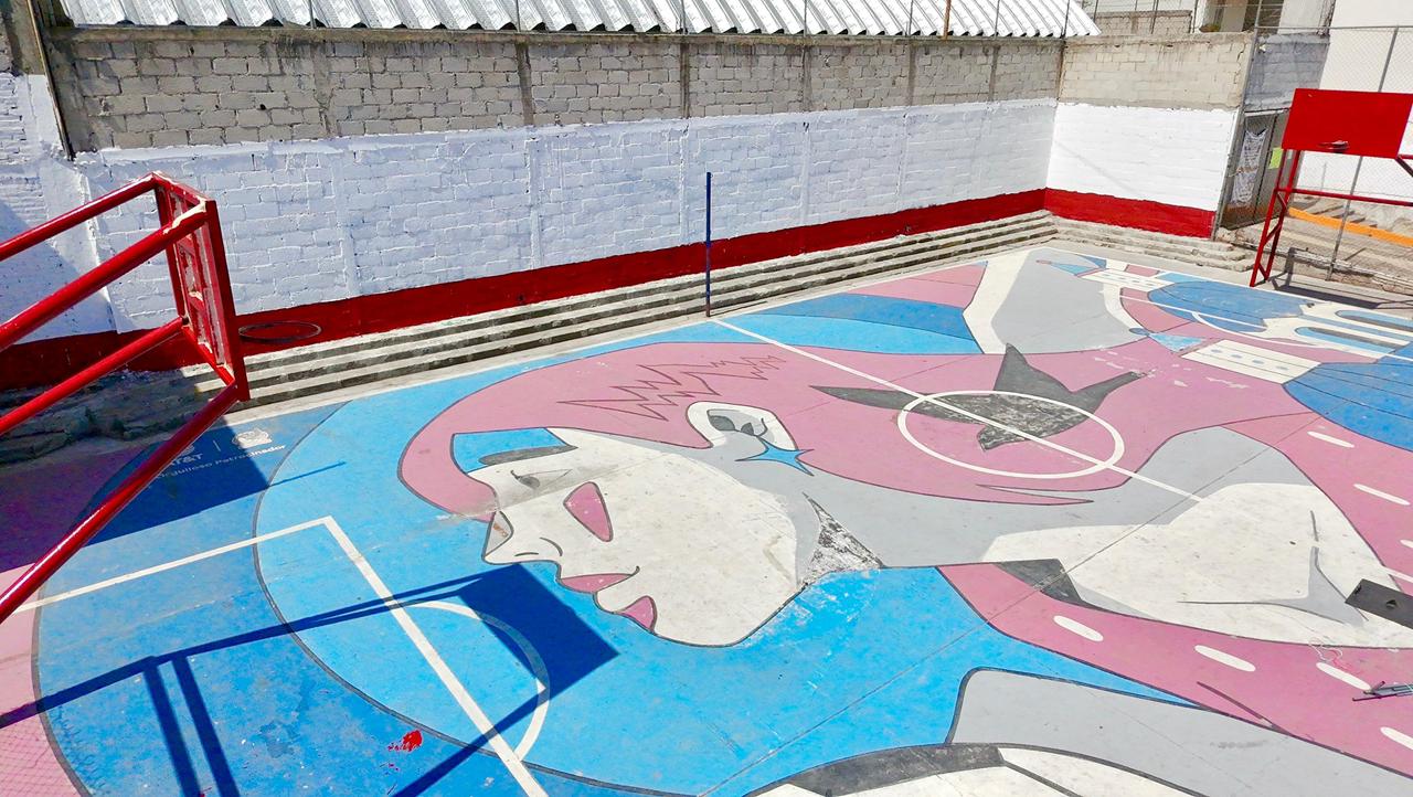 Realiza Pepe Chedraui Jornada de Pintura en Cancha La Rosa