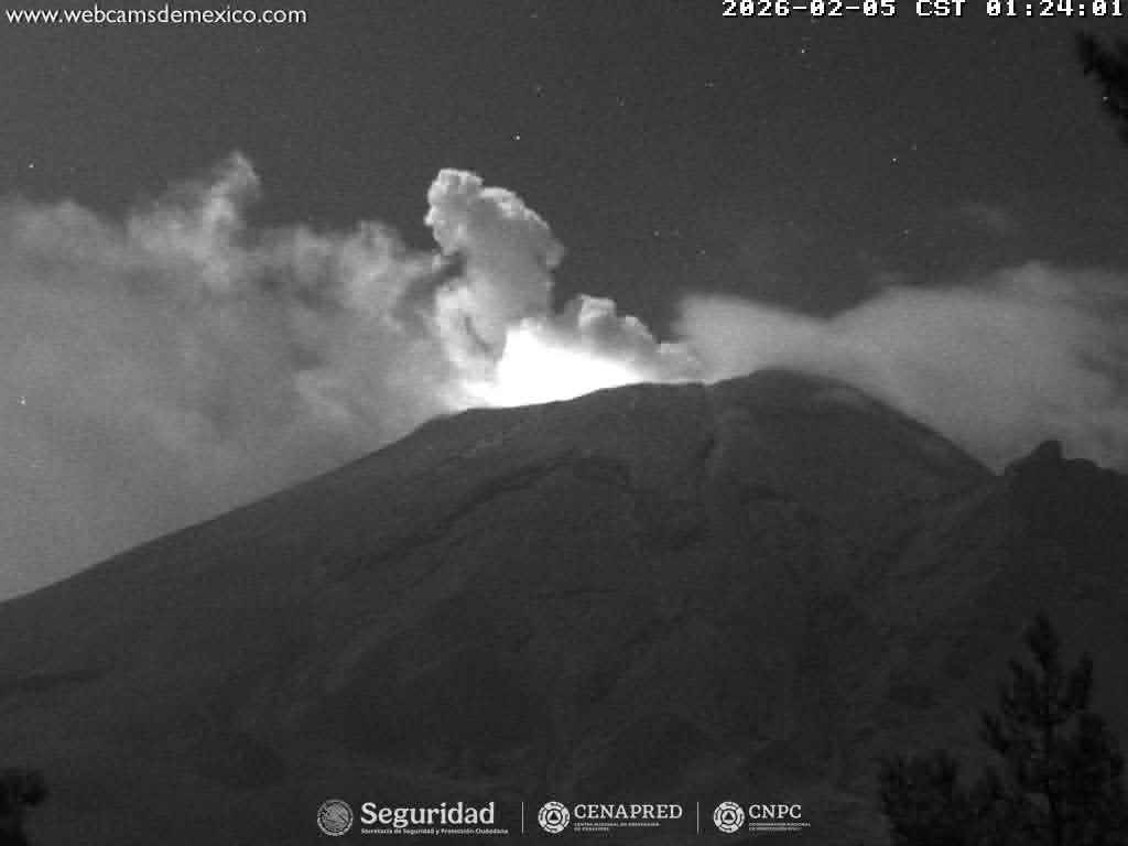 Popocatépetl registra 34 exhalaciones en 24 horas