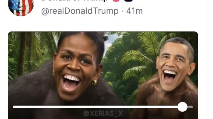 Trump difunde video que retrata a Barack y Michelle Obama como monos