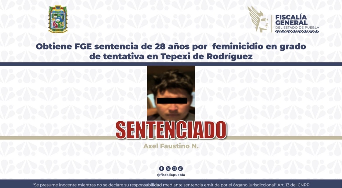 Le dan 28 años de cárcel a Axel por rociar gasolina y prenderle fuego a mujer en Tepexi