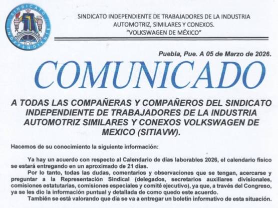 Volkswagen en Puebla alista jornada laboral corta este viernes 6 de marzo Volkswagen en Puebla alista jornada laboral corta este viernes 6 de marzo