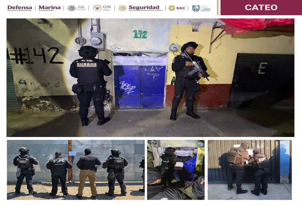 Detienen a nueve personas al ejecutar cinco cateos en la Ciudad y Estado de México