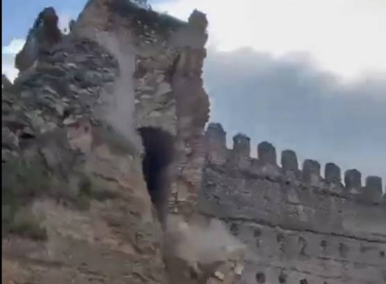 VIDEO Colapsa torre del Castillo de Escalona en Toledo